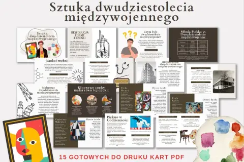 Sztuka dwudziestolecia międzywojennego: malarstwo, architektura, nauka i technika. Odkryj kluczowe cechy epoki, dzieła Picassa, Fridy Kahlo i Malewicza.