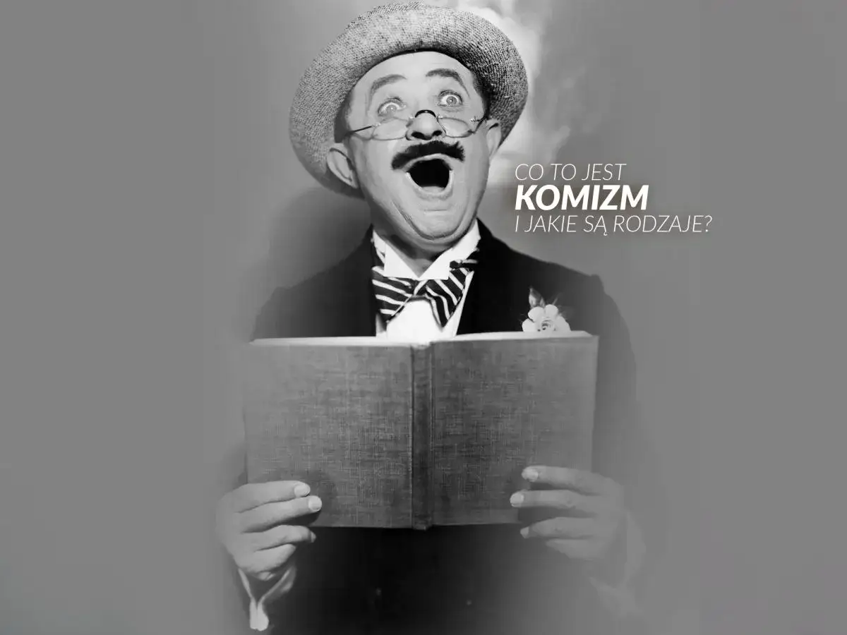 Aktor z szeroko otwartymi ustami i zdziwionymi oczami, trzymający książkę. Tekst pyta: 